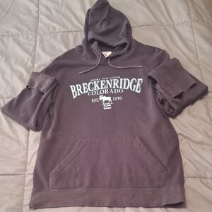 Breckenridge Colorado Men's Gray Hoodie Sweater